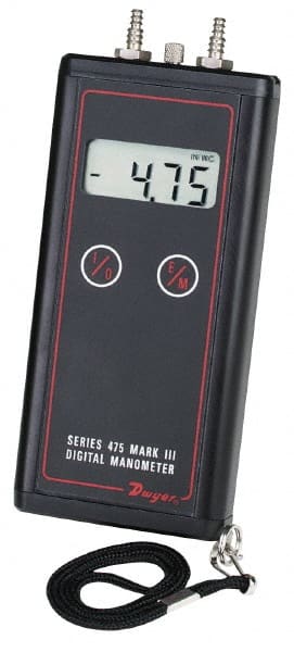 Dwyer - 11 Max psi, 0.5% Accuracy, Handheld Digital Manometer - 199.9 Inch Water Column, 122°F Max - Exact Tooling