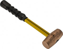 No-Mar - 3 Lb Head 1-1/2" Face Brass Hammer - Fiberglass Handle - Exact Tooling
