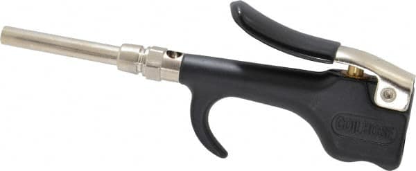 Coilhose Pneumatics - Safety Extension Tube Thumb Lever Blow Gun - 1/4 NPT, 3" Tube Length, Zinc - Exact Tooling