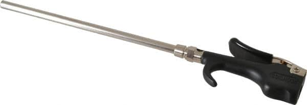 Coilhose Pneumatics - Safety Extension Tube Thumb Lever Blow Gun - 1/4 NPT, 8" Tube Length, Zinc - Exact Tooling