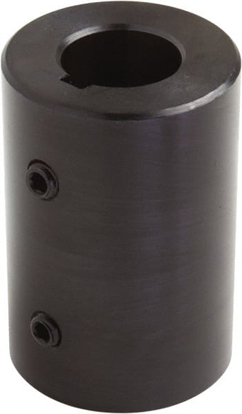 Climax Metal Products - 1-3/4" Inside x 2-3/4" Outside Diam, Set Screw Rigid Coupling with Keyway - 4-1/2" Long x 3/8" Keyway Width x 3/16" Keyway Depth - Exact Tooling