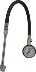 Acme - 0 to 160 psi Dial Dual Tire Pressure Gauge - Closed Check, 12' Hose Length - Exact Tooling
