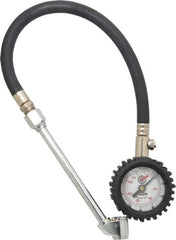Acme - 0 to 160 psi Dial Dual Tire Pressure Gauge - Closed Check, 12' Hose Length - Exact Tooling