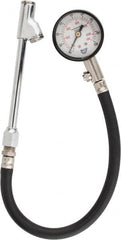 Acme - 0 to 160 psi Dial Straight Dual Tire Pressure Gauge - Closed Check, 12' Hose Length - Exact Tooling