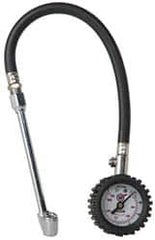 Acme - 0 to 160 psi Dial Straight Dual Tire Pressure Gauge - Closed Check, 12' Hose Length - Exact Tooling