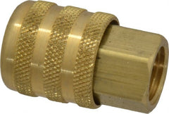 Acme - Closed Check Brass Air Chuck - Lock On Chuck, 1/4 FPT - Exact Tooling