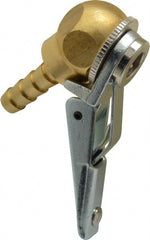 Acme - Closed Check Brass/Steel Air Chuck - Ball Foot with Clip Chuck, 1/4 Barbed - Exact Tooling