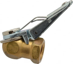 Acme - Closed Check Brass/Steel Air Chuck - Ball Foot with Clip Chuck, 1/4 FPT - Exact Tooling
