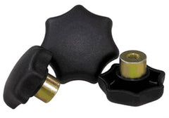KIPP - 63mm Head Diam, 7 Point Lobed Knob - 12mm Hole, Thermoplastic, Black - Exact Tooling