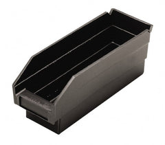 Quantum Storage - 11-5/8" Deep, Black Polypropylene Hopper Shelf Bin - 4" High x 4-1/8" Wide x 11-5/8" Long - Exact Tooling