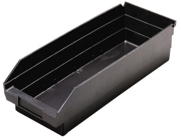 Quantum Storage - 17-7/8" Deep, Black Polypropylene Hopper Shelf Bin - 4" High x 6-5/8" Wide x 17-7/8" Long - Exact Tooling