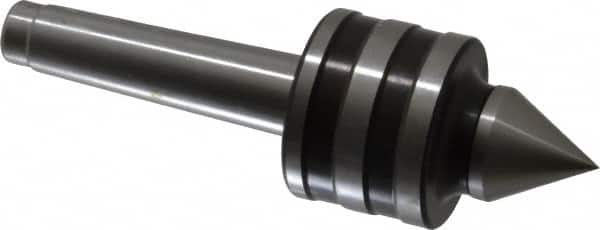 Value Collection - MT2 Taper Shank Shank, 41mm Head Diam, Live Center - 5,000 Max RPM, 24mm Point Diam, 2.22" Point Len, 463 Lb Max Workpc, Standard Point - Exact Tooling