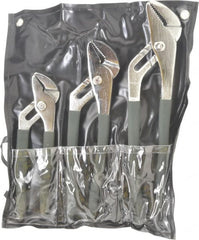 Value Collection - 3 Piece Tongue & Groove Plier Set - Comes in Plastic Pouch - Exact Tooling