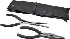 Value Collection - 2 Piece Needle Nose Plier Set - Comes in Plastic Pouch - Exact Tooling