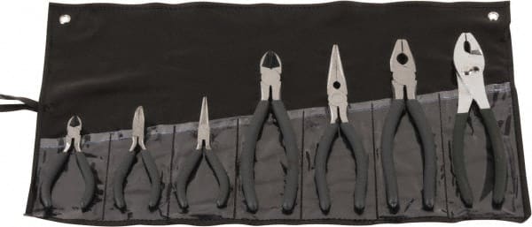 Value Collection - 7 Piece Plier Set - Comes in Plastic Pouch - Exact Tooling