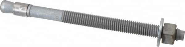 Value Collection - 1/2" Diam, 1/2" Drill, 7" OAL, Wedge Expansion Concrete Anchor - Grade 5 Steel, Galvanized Finish, Hex Nut Head, Hex Drive, 4" Thread Length - Exact Tooling