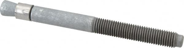 Value Collection - 3/4" Diam, 3/4" Drill, 8-1/2" OAL, 1-1/4" Min Embedment Wedge Expansion Concrete Anchor - Grade 5 Steel, Galvanized Finish, Hex Nut Head, Hex Drive, 4" Thread Length - Exact Tooling