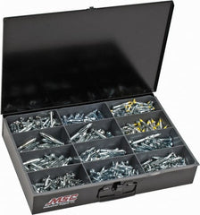 Value Collection - 684 Piece, 1/8 to 1/4" Screw, Steel Anchor Assortment - Zinc Plated - Exact Tooling