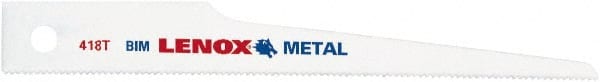 Lenox - 4" Long x 1/2" Thick, Bi-Metal Reciprocating Saw Blade - Straight Profile, 32 TPI, Toothed Edge - Exact Tooling
