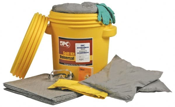 Brady SPC Sorbents - 15 Gal Capacity Oil Only Spill Kit - 20 Gal Polyethylene Lab Pack - Exact Tooling