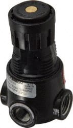 Wilkerson - 1/4 NPT Port, 15 CFM, Zinc Miniature Regulator - 2 to 125 psi Range, 300 Max psi Supply Pressure, 1/8" Gauge Port Thread, 1.65" Wide x 2.88" High - Exact Tooling