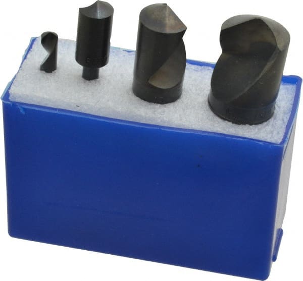 M.A. Ford - 4 Piece, 1/4 to 1" Head Diam, 120° Included Angle, Single End Countersink Set - Exact Tooling