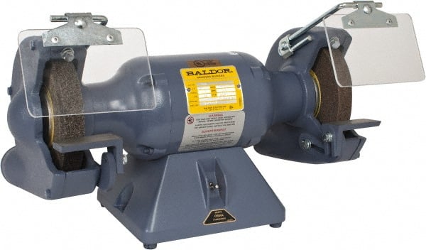 Baldor - 7" Wheel Diam x 1" Wheel Width, 1/2 hp Grinder - 5/8" Arbor Hole Diam, 1 Phase, 3,600 Max RPM, 115 Volts - Exact Tooling