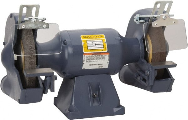 Baldor - 10" Wheel Diam x 1" Wheel Width, 1 hp Grinder - 7/8" Arbor Hole Diam, 1 Phase, 1,800 Max RPM, 115/230 Volts - Exact Tooling