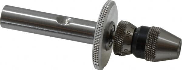 Albrecht - 1/2 Inch Shank Diameter Straight Shank Micro Drill Chuck Adapter and Chuck - 1/16 Inch Drill Chuck Capacity, 3/4 Inch Width - Exact Tooling