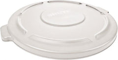 Rubbermaid - Round Lid for Use with 20 Gal Round Trash Cans - White, Polyethylene, For Brute Trash Cans - Exact Tooling