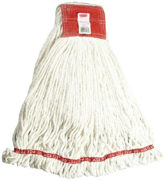 Rubbermaid - 5" Red Head Band, Large Blended Fiber Loop End Mop Head - 4 Ply, Use for General Purpose - Exact Tooling