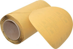 3M - 8" Diam, 400 Grit FEPA, Aluminum Oxide Adhesive PSA Disc - Extra Fine Grade, Gold, A Weighted Backing, Flexible, Use with Random Orbital Sanders - Exact Tooling