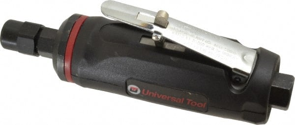 Universal Tool - 1/4" Collet, Straight Handle, Angle Air Die Grinder - 23,000 RPM, Rear Exhaust, 4 CFM, 0.66 hp, 90 psi, 1/4 NPT - Exact Tooling