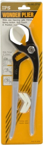 Value Collection - 12" OAL, 2-1/4" Jaw Length x 3-3/4" Jaw Width, 8 Position Tongue & Groove Pliers - Soft Curved Jaws, Standard Head - Exact Tooling