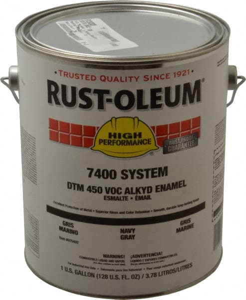 Rust-Oleum - 1 Gal Navy Gray Gloss Finish Alkyd Enamel Paint - Interior/Exterior, <450 gL VOC Compliance - Exact Tooling