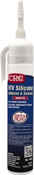 CRC - 8 oz Tube White RTV Silicone Gasket Sealant - -76 to 356°F Operating Temp, 24 hr Full Cure Time - Exact Tooling