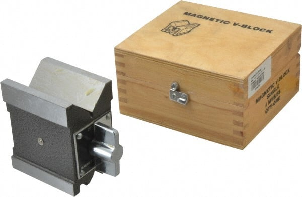 Value Collection - 4.76 to 2-3/4" Capacity, 90° Angle, Steel V-Block - 3-3/16" Long x 2-3/8" Wide x 3-3/4" High, Sold as Individual - Exact Tooling