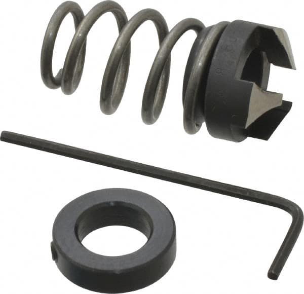 Burr-Bit - 3/8" Tap Compatibility, 11/64" Collar Thickness, 3 Tap Flutes, Deburring Tap Attachment - 21/32" Outside Diam, 120° Included Angle, High Speed Steel - Exact Tooling