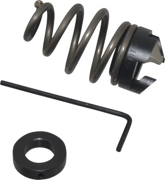 Burr-Bit - 1/2" Tap Compatibility, 11/64" Collar Thickness, 1" Compressed Length, 3 Tap Flutes, Deburring Tap Attachment - 13/16" Outside Diam, 120° Included Angle, High Speed Steel - Exact Tooling