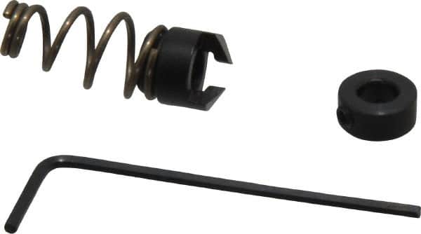 Burr-Bit - M5 Tap Compatibility, 4.3mm Collar Thickness, 1-1/16" Relaxed Length, 15.7mm Compressed Length, 2 Tap Flutes, Deburring Tap Attachment - 3/8" Outside Diam, 120° Included Angle, High Speed Steel - Exact Tooling