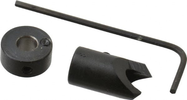 Vernon - 3/8" Cutter Diam, #8 Drill Combatibility, 1/4" Collar Thickness, Adjustable Depth Drill Countersink - Exact Tooling