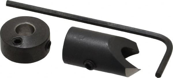Vernon - 3/8" Cutter Diam, #12 Drill Combatibility, 1/4" Collar Thickness, Adjustable Depth Drill Countersink - Exact Tooling