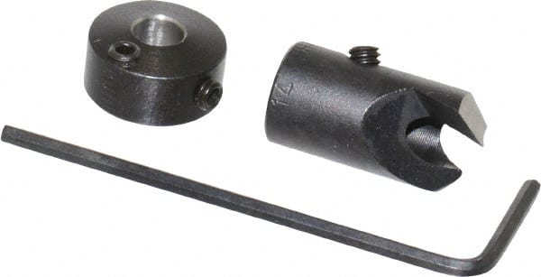 Vernon - 3/8" Cutter Diam, #14 Drill Combatibility, 1/4" Collar Thickness, Adjustable Depth Drill Countersink - Exact Tooling