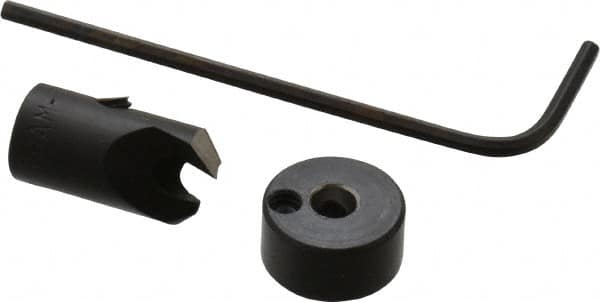 Vernon - 5/16" Cutter Diam, #28 Drill Combatibility, 1/4" Collar Thickness, Adjustable Depth Drill Countersink - Exact Tooling