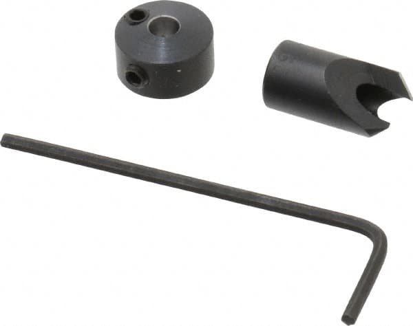 Vernon - 5/16" Cutter Diam, #29 Drill Combatibility, 1/4" Collar Thickness, Adjustable Depth Drill Countersink - Exact Tooling
