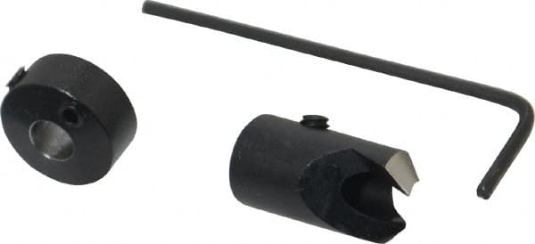 Vernon - 3/8" Cutter Diam, 3/16" Drill Compatibility, 1/4" Collar Thickness, Adjustable Depth Drill Countersink - Exact Tooling