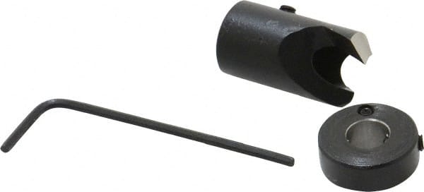 Vernon - 1/2" Cutter Diam, 17/64" Drill Compatibility, 1/4" Collar Thickness, Adjustable Depth Drill Countersink - Exact Tooling