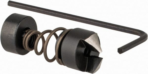 Burr-Bit - #2" Tap Compatibility, 11/64" Collar Thickness, 2 Tap Flutes, Deburring Tap Attachment - 3/8" Outside Diam, 120° Included Angle, High Speed Steel - Exact Tooling