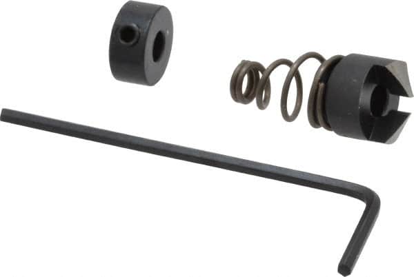 Burr-Bit - #4" Tap Compatibility, 11/64" Collar Thickness, 2 Tap Flutes, Deburring Tap Attachment - 3/8" Outside Diam, 120° Included Angle, High Speed Steel - Exact Tooling