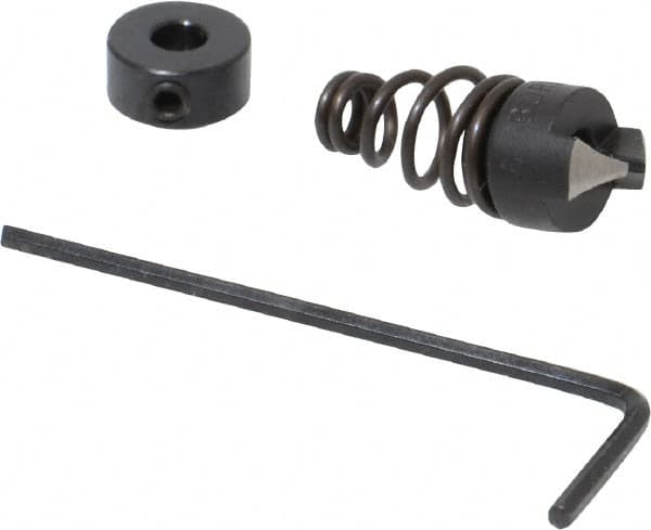 Burr-Bit - #6" Tap Compatibility, 11/64" Collar Thickness, 2 Tap Flutes, Deburring Tap Attachment - 3/8" Outside Diam, 120° Included Angle, High Speed Steel - Exact Tooling